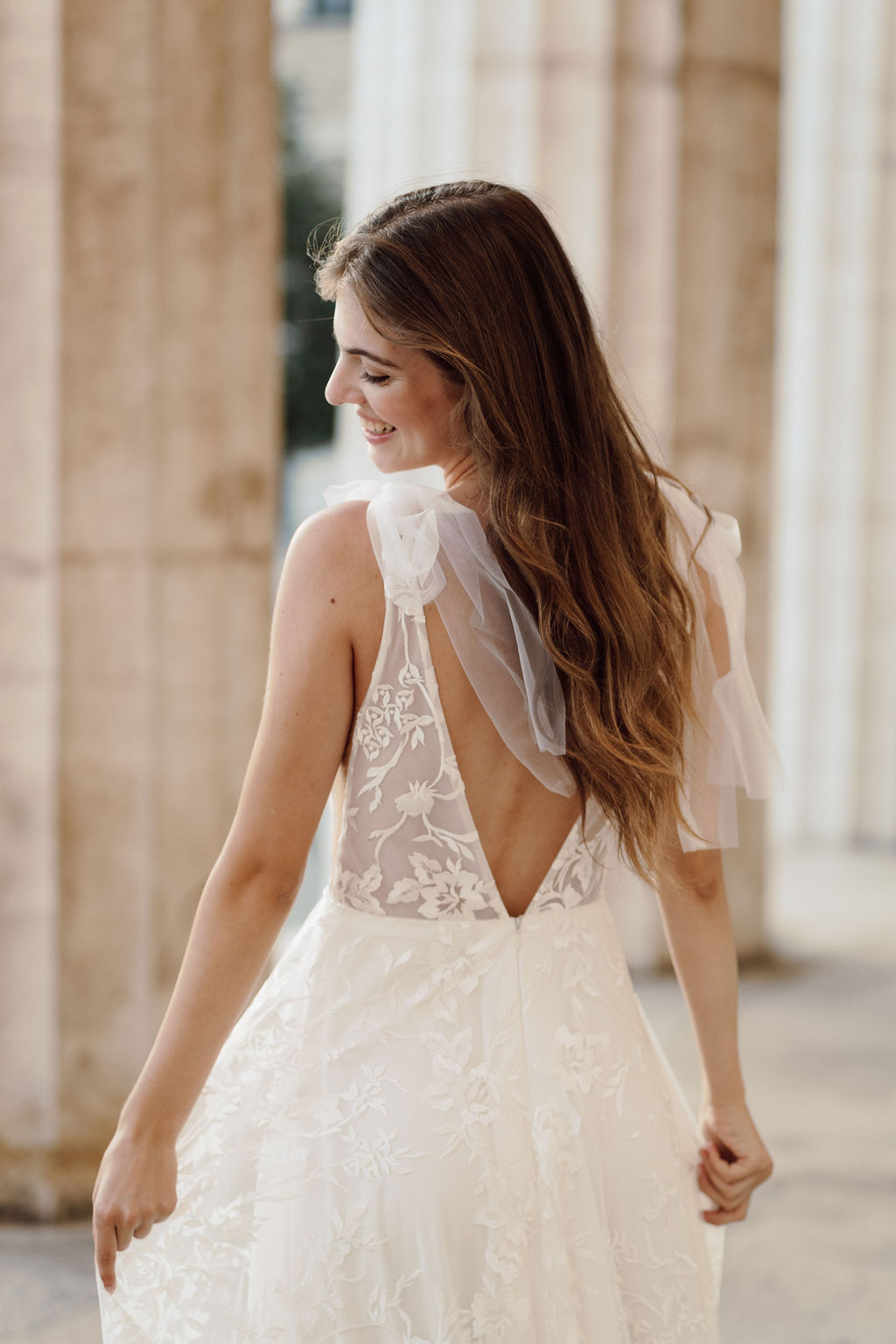 Tess Lace Wedding Dress by Maryke with low ''v'' back