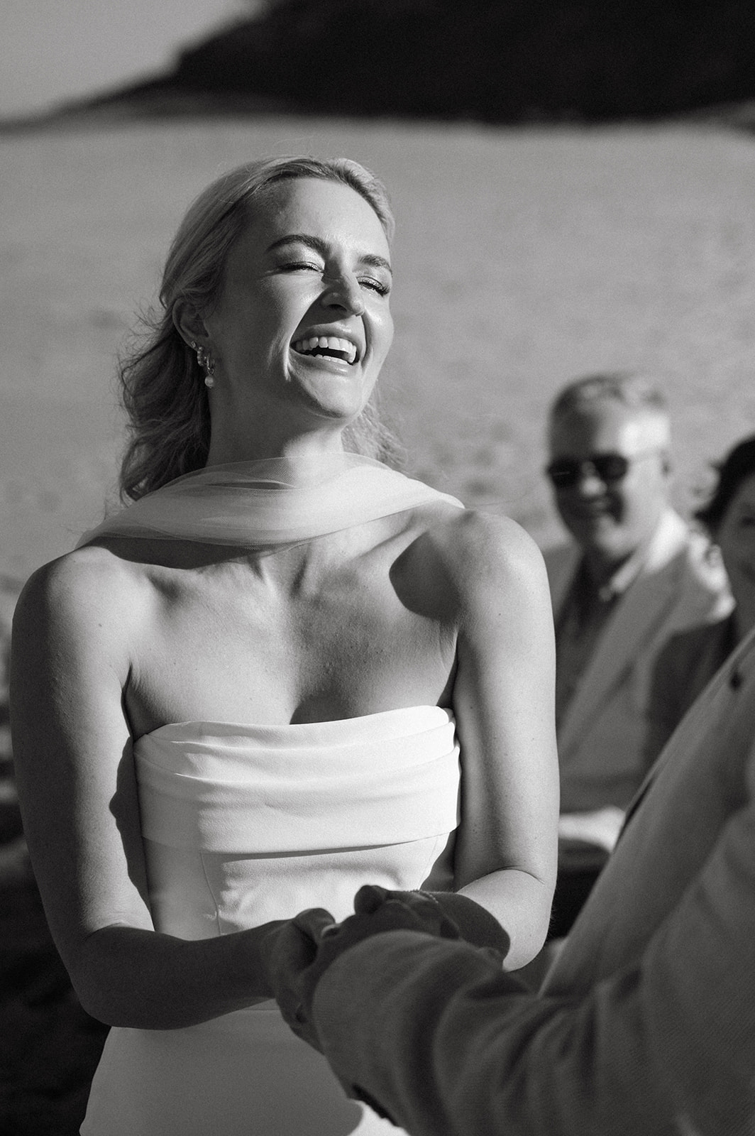 Simple Wedding Dress with front drape detail