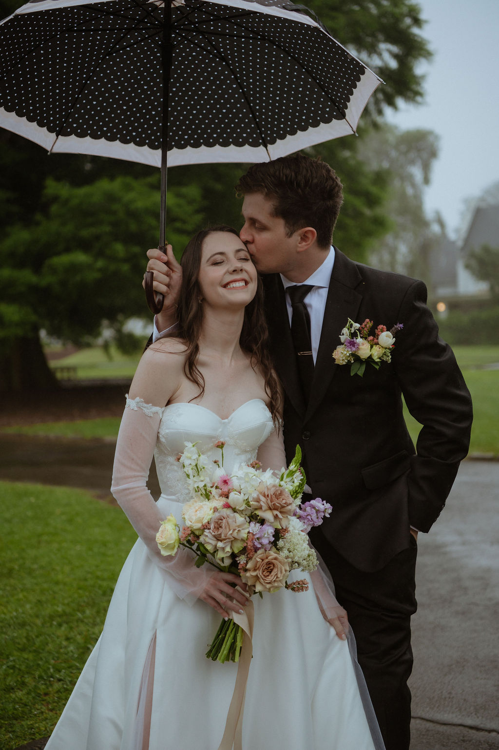 Custom Designed Wedding Dress with sleeves - Brittany