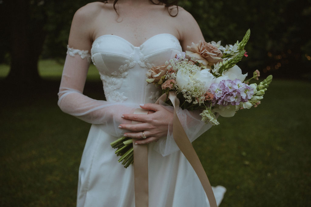 Maryke Bespoke Wedding Dress Designer KZN - Bespoke Corset Wedding Gown with beaded lace applique detail
