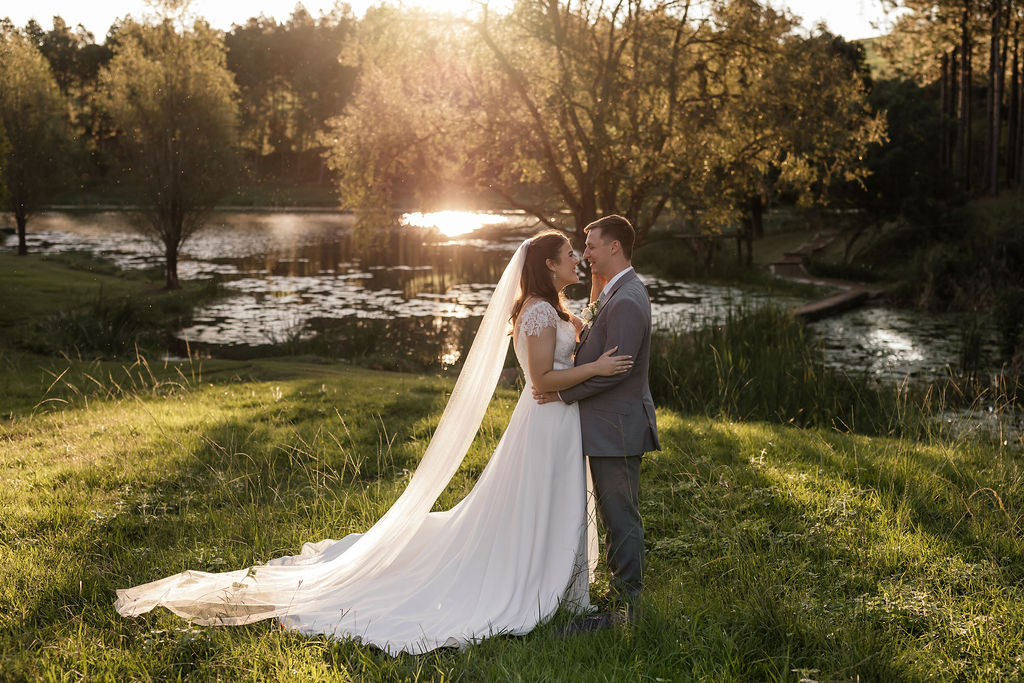 Custom Wedding Dresses Chiffon with lace Cap Sleeves